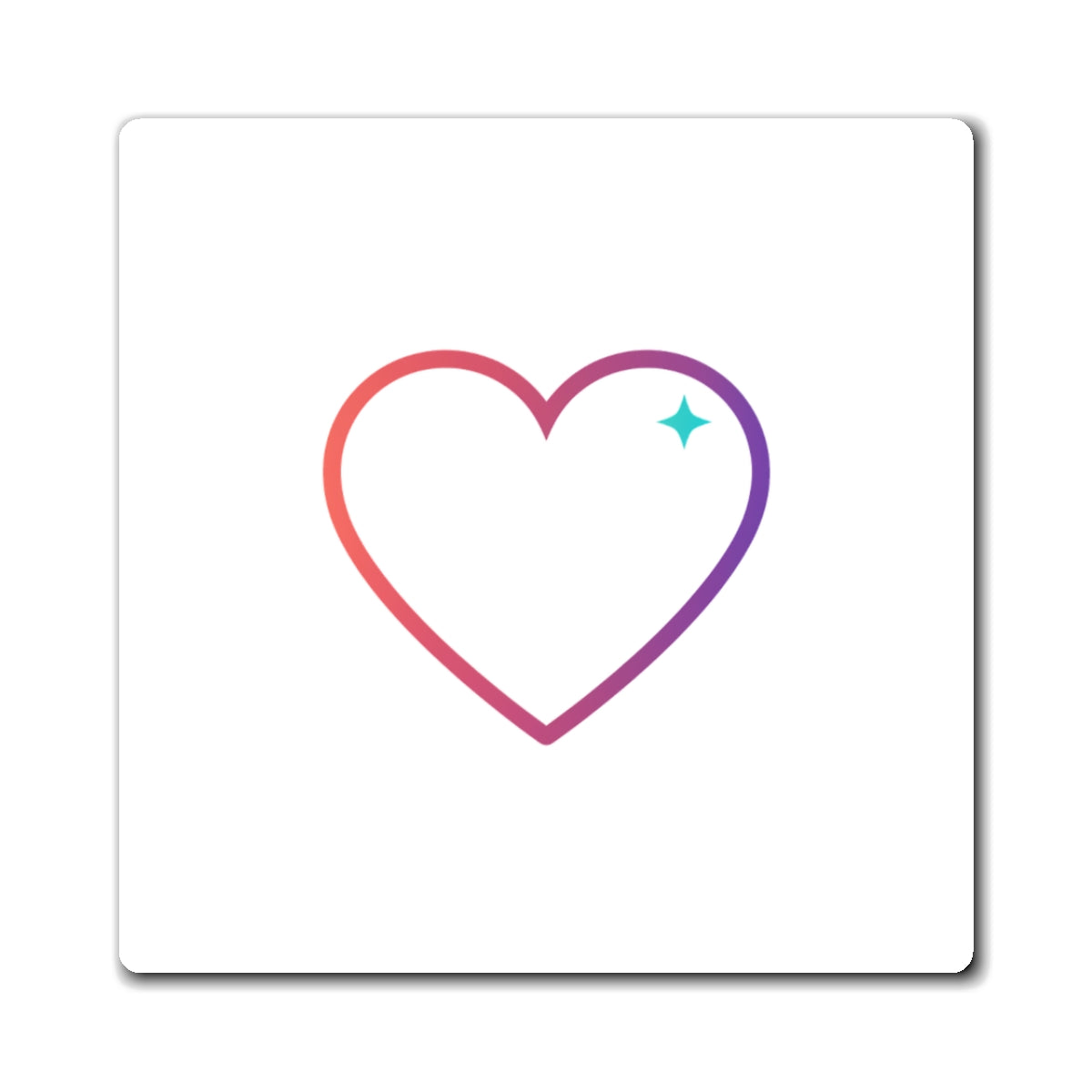 Minimal Outline Heart | Aesthetic Sublimation Magnet for Locker & Fridge | Galentine’s, Valentine’s, Teen Gift | Y2K Clean