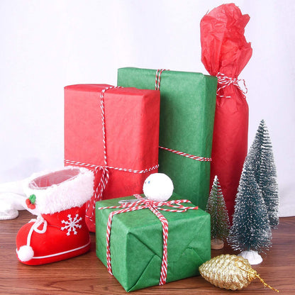 60 Sheets Christmas Tissue Paper 50 * 35Cm Christmas Wrapping Paper for DIY and Craft Gift Bags Decorations (Green)