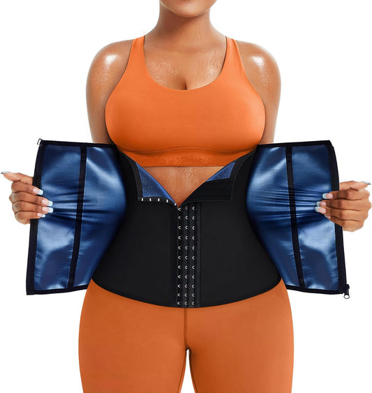 Women Waist Trainer Trimmer Corset Weight Loss Tummy Wrap Workout Belt Sweat Belly Band Sports Girdle Sauna Suit