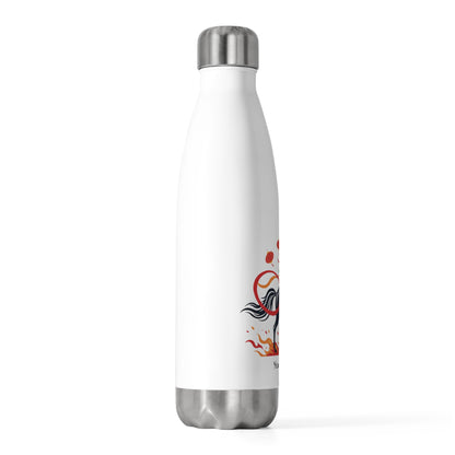 Fire Horse Pose Tumbler | 20oz Insulated Stainless Steel Bottle | Lunar New Year Gift for Family & Teachers | Red Gold