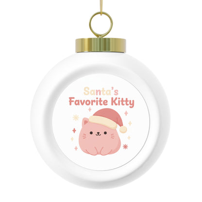 Christmas Ball Ornament - Santa's Favorite Kitty