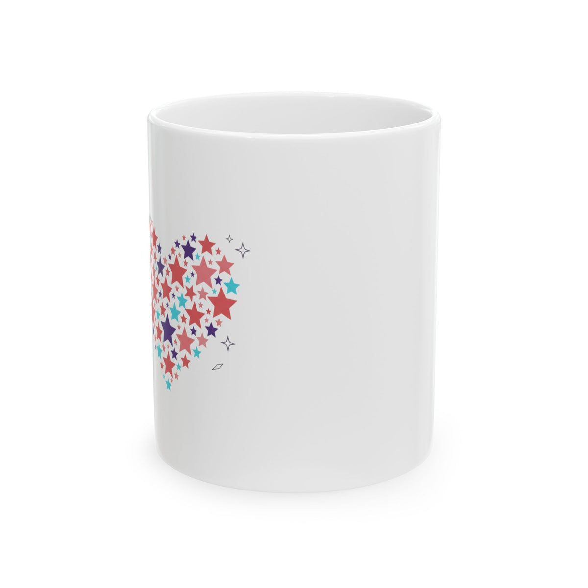 Star Cluster Heart | 11oz Ceramic Coffee Mug for Cozy Sips | Valentine & Galentine Gift for Friends & Family | Y2K Aesthetic