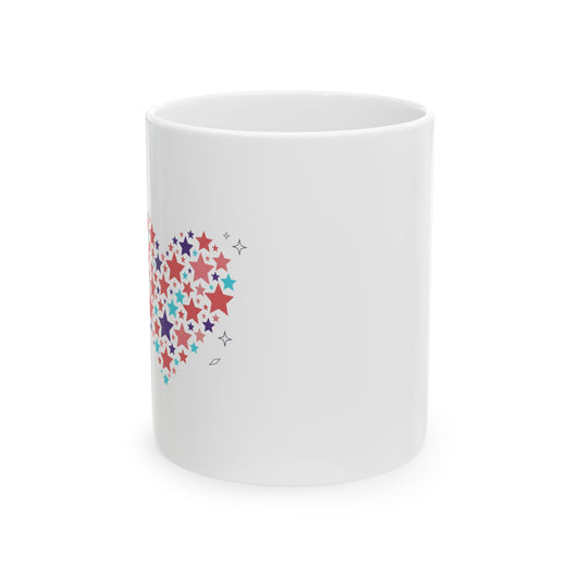 Star Cluster Heart | 11oz Ceramic Coffee Mug for Cozy Sips | Valentine & Galentine Gift for Friends & Family | Y2K Aesthetic