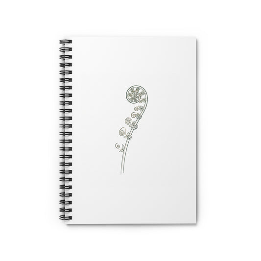 Fern Unfurling Line Art | Spiral Journal Notebook for Notes & Journaling | Back to School Gift for Plant Lovers | Quiet Luxury Botanical