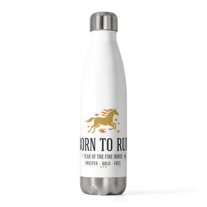Fire Horse Lunar New Year 2026 | 20oz Insulated Tumbler Bottle for Travel | Family & Teacher Gift | Red Gold CNY Style