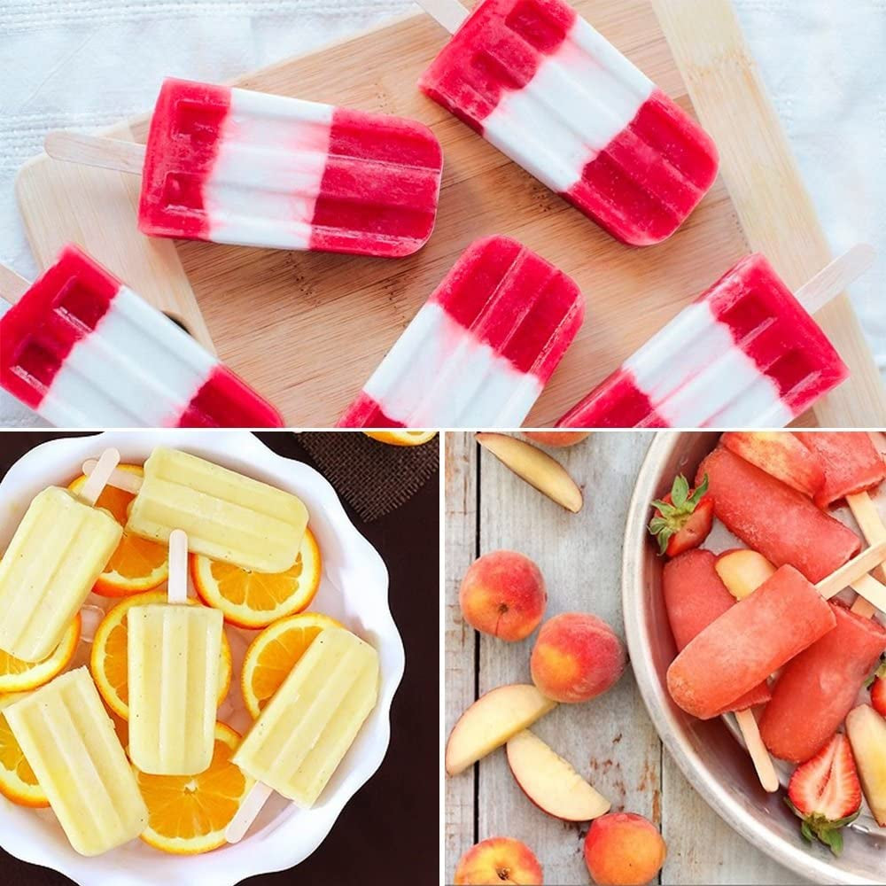 200 Pcs Craft Sticks Ice Cream Sticks Natural Wood Popsicle Craft Sticks 4.5 Inch Length Treat Sticks Ice Pop Sticks for DIY Crafts