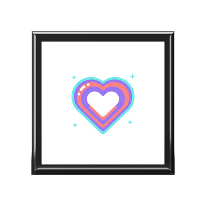 Neon Heart Glow | Jewelry Box for Rings & Trinkets | Valentine, Galentine & BFF Gift | Y2K Night Aesthetic