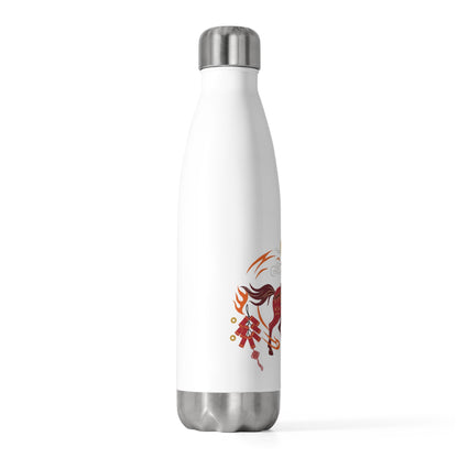 Fire Horse Dancing Firecrackers | 20oz Insulated Stainless Steel Tumbler Bottle | Lunar New Year 2026 Gift | Paper Cut Art