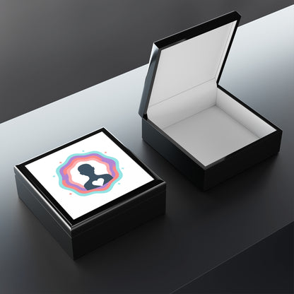 Aura Silhouette Heart Glow | Jewelry Box Organizer for Rings & Trinkets | Valentine & Galentine Gift | Y2K Gradient Aesthetic