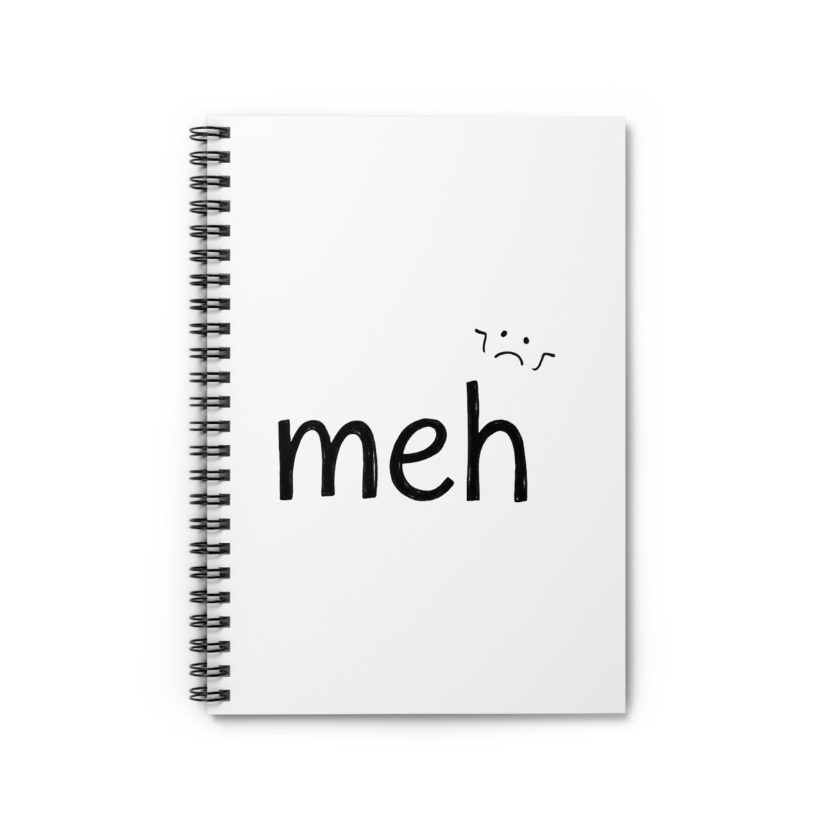 Wobbly Pencil “meh” | Spiral Journal Notebook for Notes & Doodles | Back to School Gift for Teens & Students | Irony Doodle Aesthetic