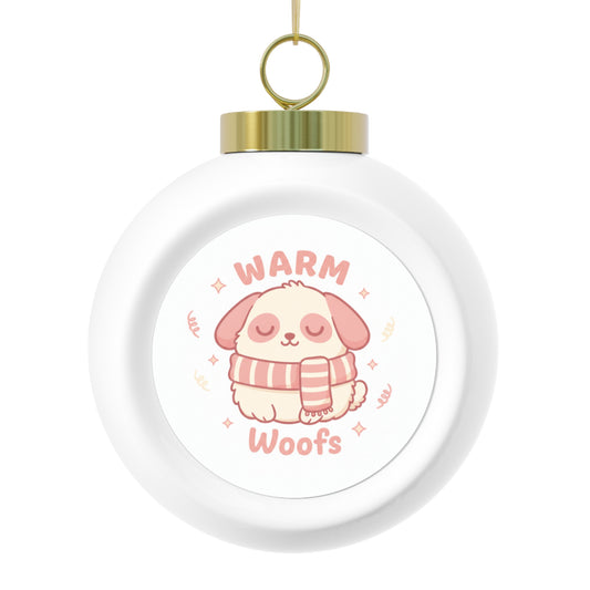 Christmas Ball Ornament - Warm Woofs Dog Holiday Design