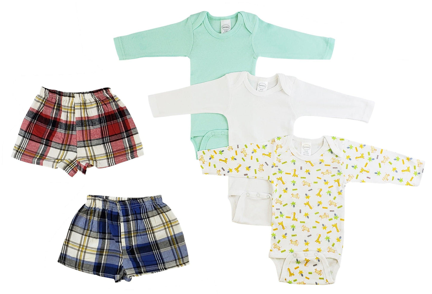 Infant Boys Long Sleeve Onezies And Boxer Shorts - Loomini