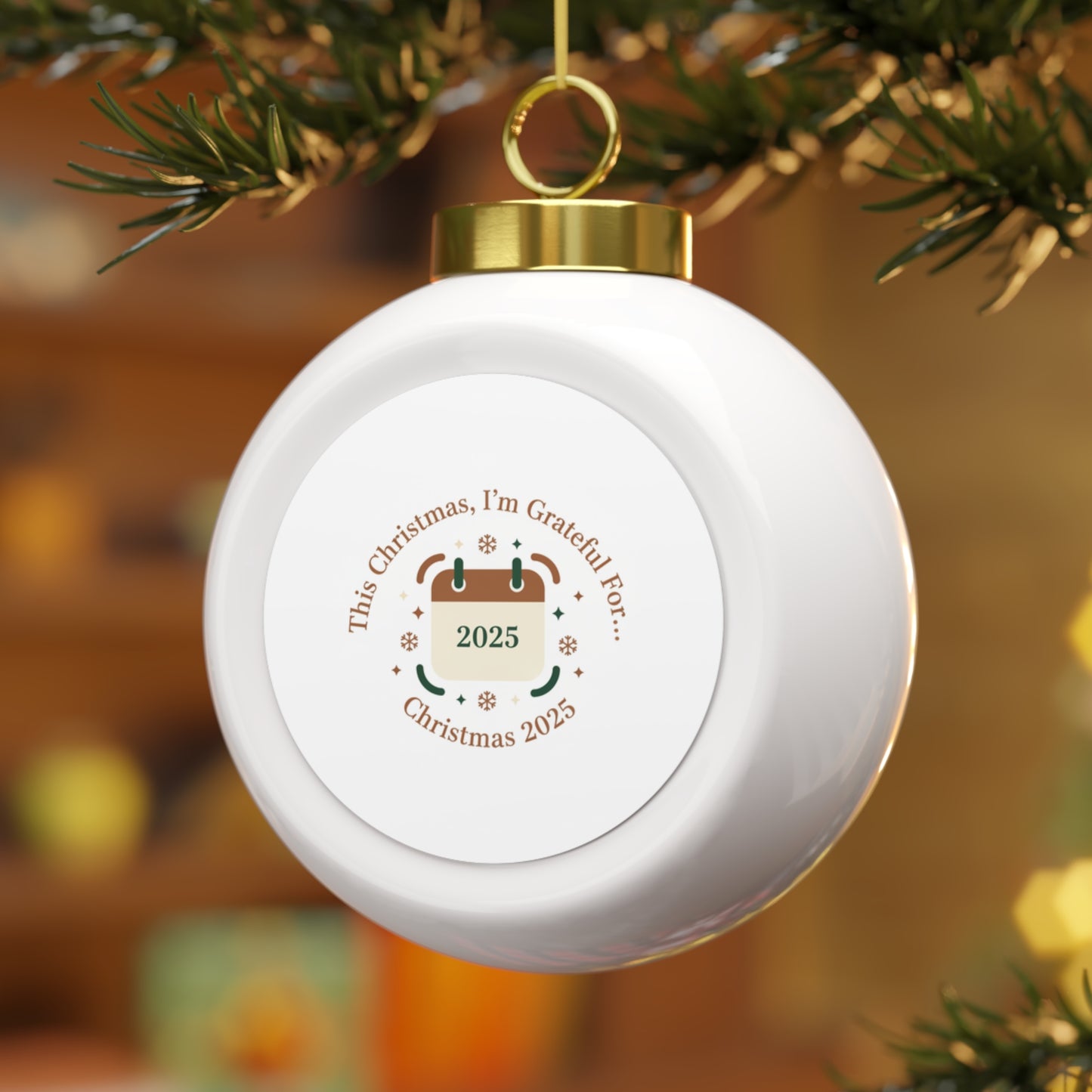Ceramic Christmas Ball Ornament — Christmas 2025