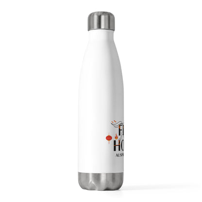 Fire Horse Lunar New Year 2026 Art | 20oz Insulated Stainless Steel Tumbler Bottle | CNY Gift for Family, Teachers, Friends | Red Gold Folk Style