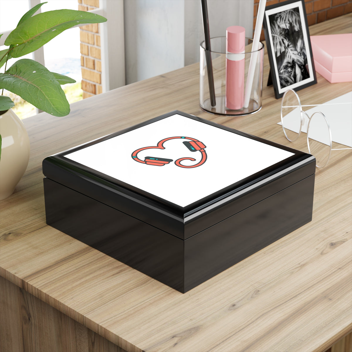 Heart Cord Headphones Design | Jewelry Box for Gen Z Decor | Valentine & Galentine Gift | Y2K Aesthetic Vibes