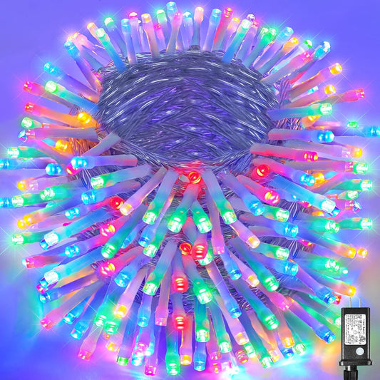 500 LED Christmas Lights Outdoor - 165FT Super Long Christmas String Lights 8 Modes Waterproof Plug in Fairy Lights with Timer Memory for Indoor Xmas Tree Holiday Party House Decorations, Multicolor