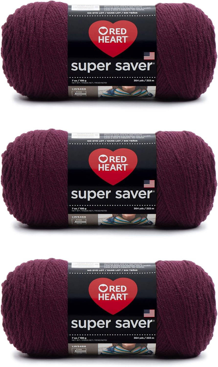 Super Saver White Yarn - 3 Pack of 198G/7Oz - Acrylic - 4 Medium (Worsted) - 364 Yards - Knitting/Crochet