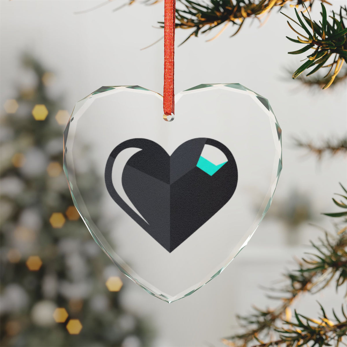 Chrome 3D Heart | Crystal Glass Heart Ornament for Valentines Decor | Lover, Galentine, Family Gift | Y2K Modern Aesthetic