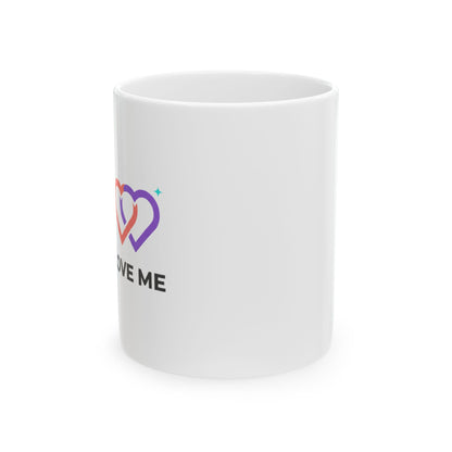 Minimal Love Heartline | 11oz Ceramic Coffee Mug for Daily Sips | Valentine & Galentine Gift for Friends | Minimalist Aesthetic