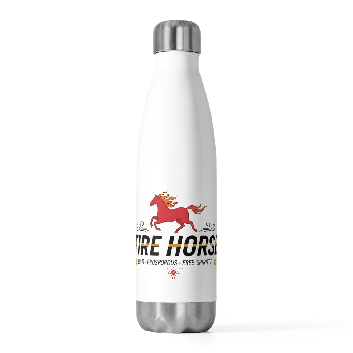 Fire Horse Lunar New Year 2026 | 20oz Insulated Stainless Steel Tumbler Bottle | Family & Teacher Gift | Traditional CNY Art