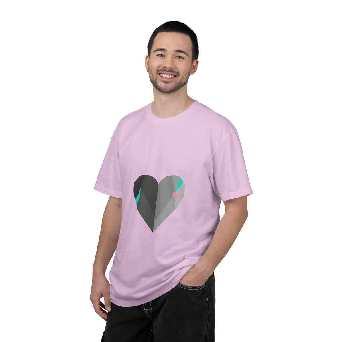 Chrome 3D Heart Tee | Unisex Garment-Dyed Cotton T-Shirt, Soft Streetwear | Valentine & Galentine Gift | Y2K Aesthetic