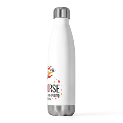 Fire Horse Lunar New Year 2026 | 20oz Insulated Stainless Steel Tumbler Bottle | CNY Family & Teacher Gift | Red Gold