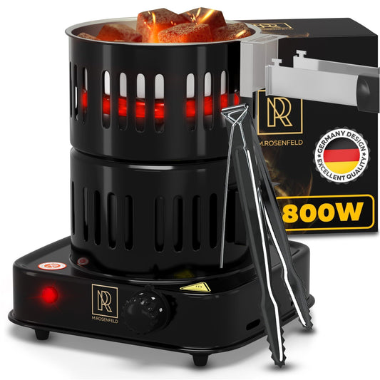 Multipurpose Electric Charcoal Starter 800W Electric Charcoal Burner ETL Approved Electric Stove Coconut Charcoal Lighters with Tongs 800W Hot Plate Electric 304 Stainless Steel Coiled Burner - Loomini