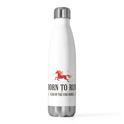 Fire Horse Lunar New Year 2026 | 20oz Insulated Stainless Steel Tumbler Bottle | Family & Teacher Gift | Red Gold CNY Art