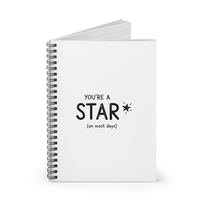 You’re a Star! | Spiral Journal Notebook for Notes & Doodles | Back to School Gift for Students & Readers | Crayon Doodle Irony