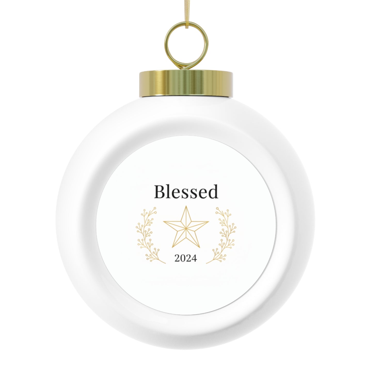 Christmas Ball Ornament - Blessed Script Design