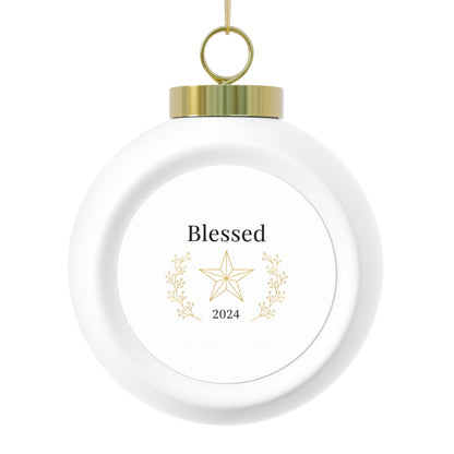 Christmas Ball Ornament - Blessed Script Design