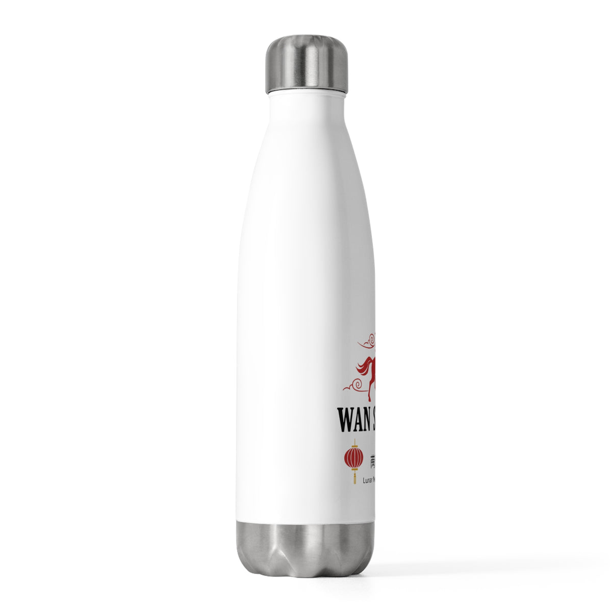 Wan Shi Paper Cut Greeting | 20oz Insulated Tumbler Bottle Travel Cup | Lunar New Year Gift for Family & Friends | Red Gold
