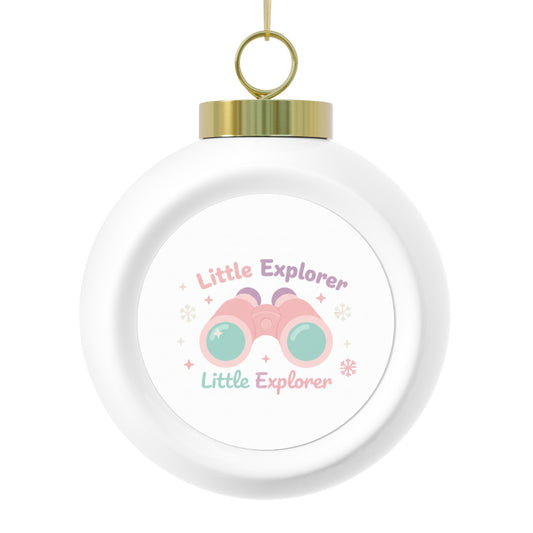 Christmas Ball Ornament Little Explorer - Cute Vintage Ceramic Holiday Ornament