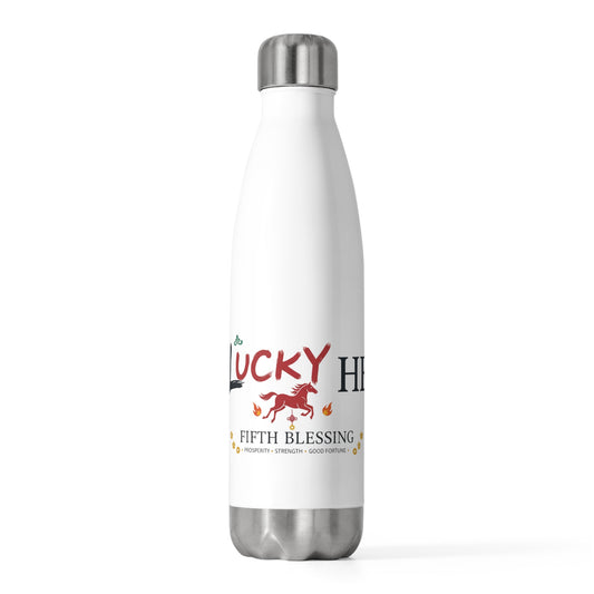 Lucky He Fire Horse 2026 | 20oz Insulated Tumbler Bottle, Stainless Steel | Lunar New Year Gift for Family & Teachers | Red Gold