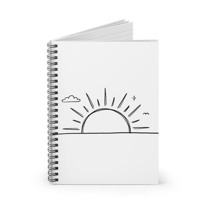Abstract Sun Horizon Doodle | Spiral Journal Notebook for Notes & Plans | Back to School Gift for Students & Bookworms | Irony Boho