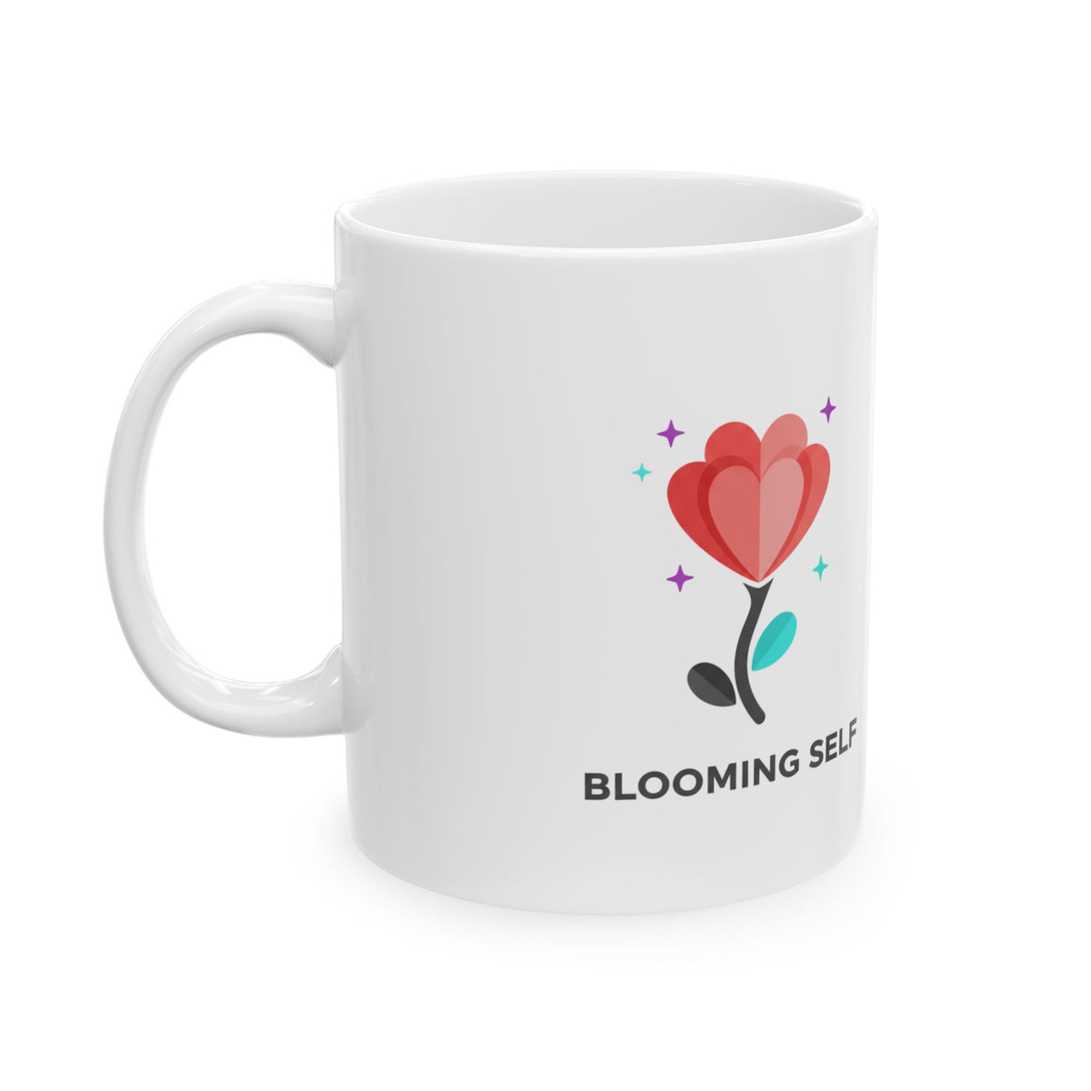 Blooming Self Pastel Portrait | 11oz Ceramic Coffee Mug for Self-Love | Galentine’s Day Friend & Family Gift | Y2K Aesthetic