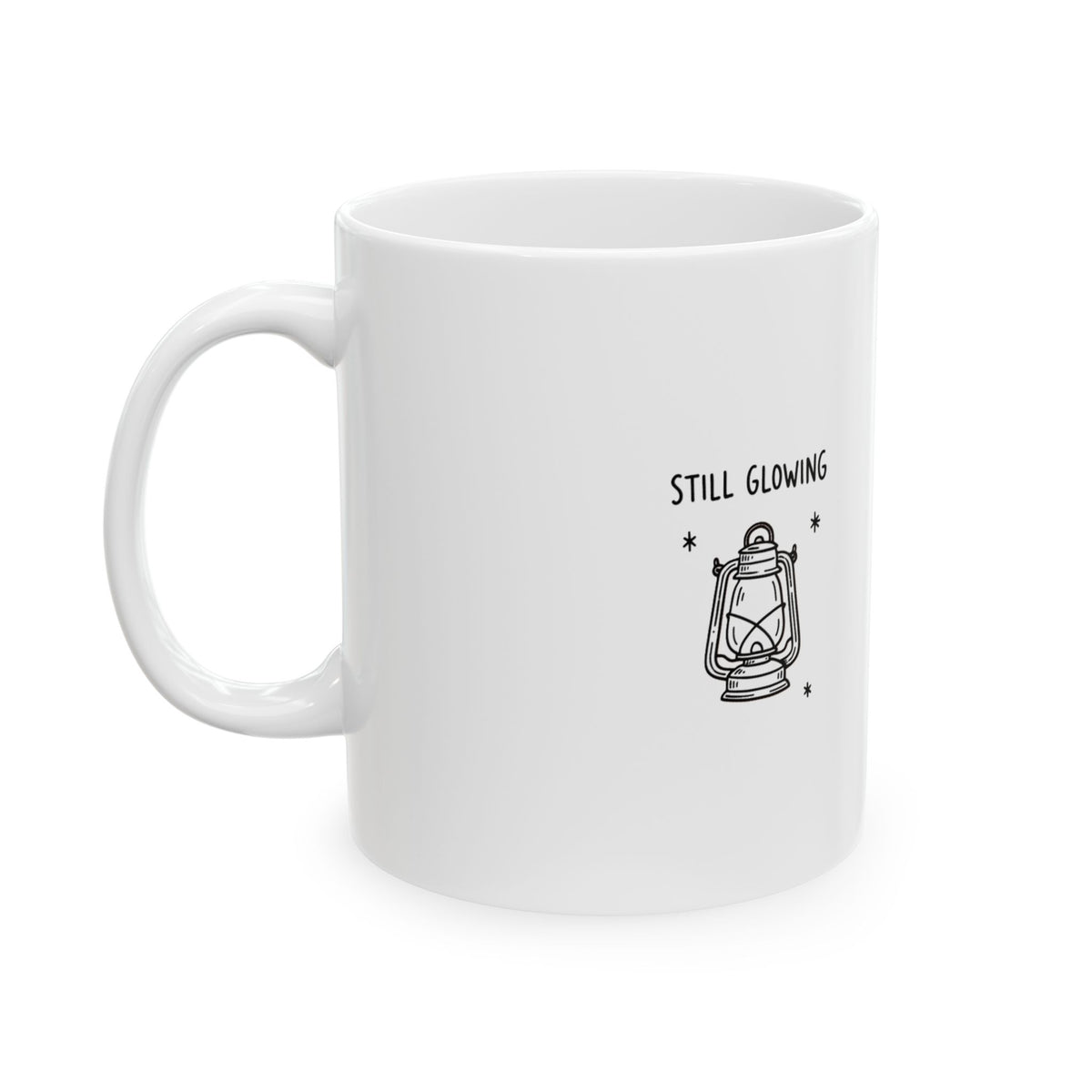 Neon Lantern Doodle Art | 11oz Ceramic Coffee Mug for Home & Living | Family & Friend Gift | Chicken Scratch Irony Style