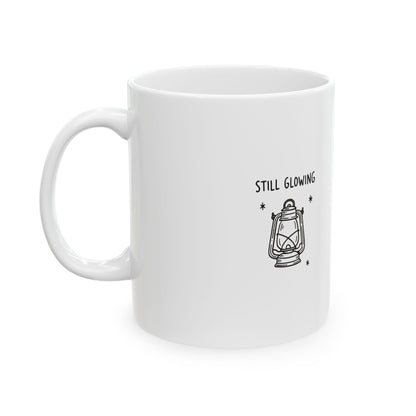 Neon Lantern Doodle Art | 11oz Ceramic Coffee Mug for Home & Living | Family & Friend Gift | Chicken Scratch Irony Style