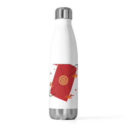 Red Envelope Horse Emblem (Gold Foil) | 20oz Insulated Stainless Steel Tumbler Bottle | Lunar New Year Gift for Family & Teachers | Festive Red