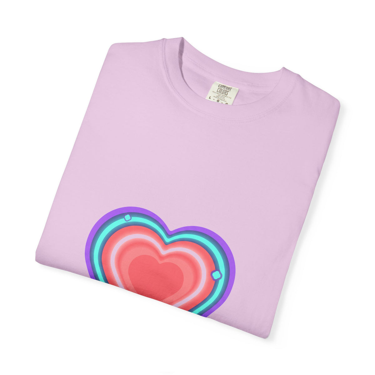 Neon Heart Glow | Unisex Garment-Dyed T-Shirt, Soft Cotton Tee | Valentine & Galentine Gift | Y2K Urban Aesthetic