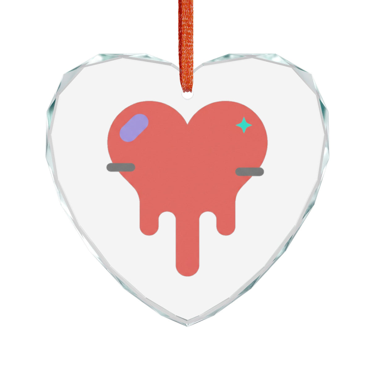 Melting Heart Drip Gradient | Crystal Glass Heart Ornament Décor | Valentine, Galentine, Self‑Love Gift | Y2K Aesthetic