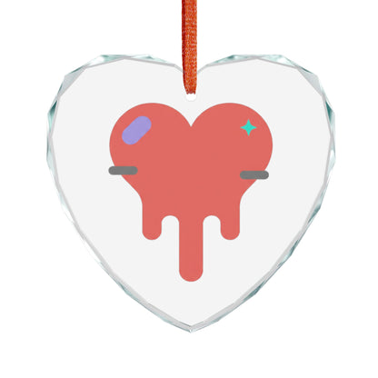 Melting Heart Drip Gradient | Crystal Glass Heart Ornament Décor | Valentine, Galentine, Self‑Love Gift | Y2K Aesthetic