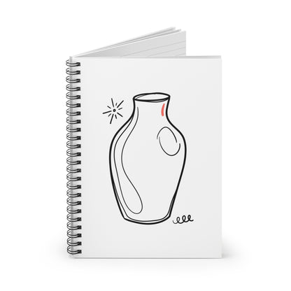 Terracotta Abstract Vase Doodle | Spiral Journal Notebook for Notes & Sketches | Back to School Gift for Students & Book Lovers | Irony Aesthetic