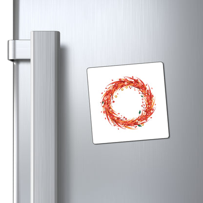 Cherry Blossom Fire Magnet | Lunar New Year 2026 Fridge Magnet Set | Asian American Family & Teacher Gift | Ink Wash Art