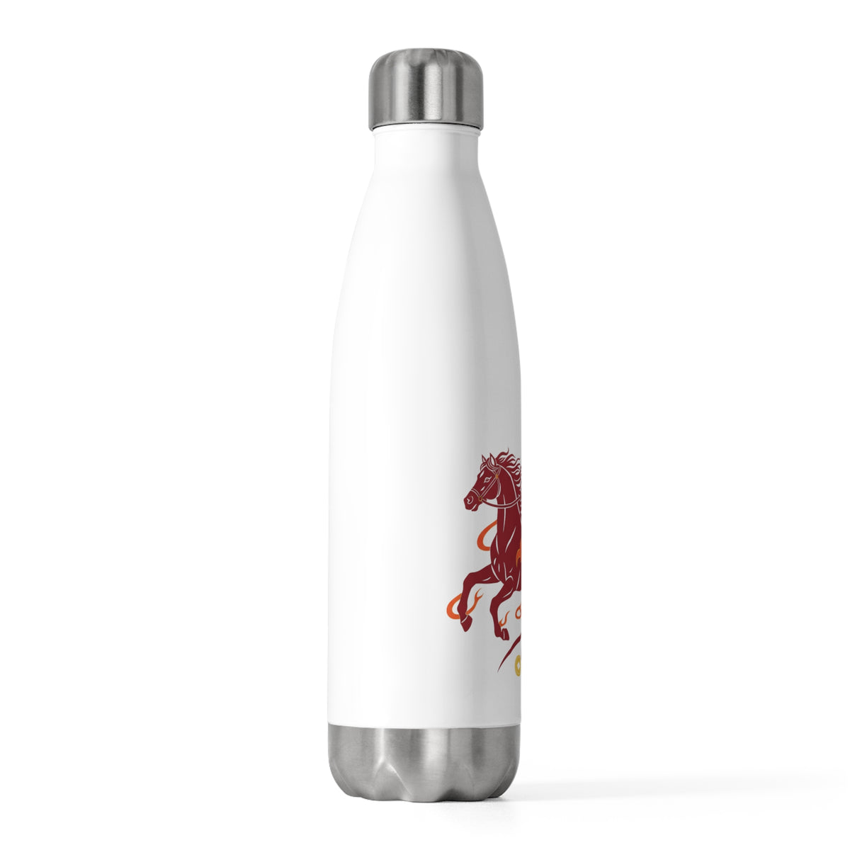 Fire Horse Pose 025 | 20oz Insulated Stainless Steel Tumbler Bottle | Lunar New Year Gift for Family & Friends | Red Gold Folk Art