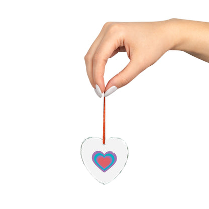 Neon Heart Glow | Crystal Glass Heart Ornament + Y2K Valentine Decor | Galentine’s, Lover & Friend Gift | Pink Neon Aesthetic