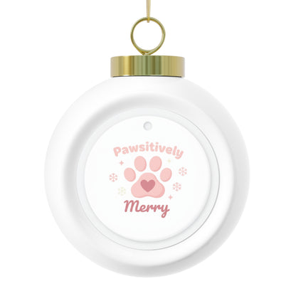Christmas Ball Ornament - Pawsitively Merry Pet Holiday Design