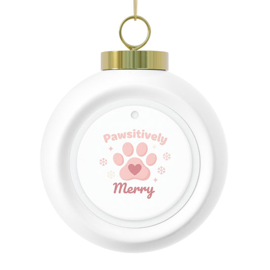 Christmas Ball Ornament - Pawsitively Merry Pet Holiday Design