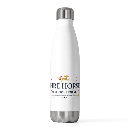 Fire Horse Lunar New Year 2026 | 20oz Insulated Stainless Steel Tumbler Bottle | CNY Gift for Family, Teachers & Friends | Red Gold