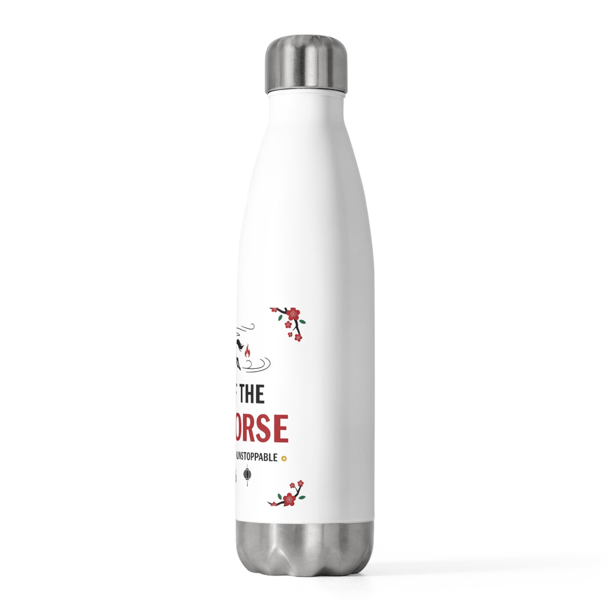 Fire Horse 2026 Lunar New Year | 20oz Insulated Stainless Steel Tumbler Bottle | Family & Teacher Gift | Red Gold CNY Style